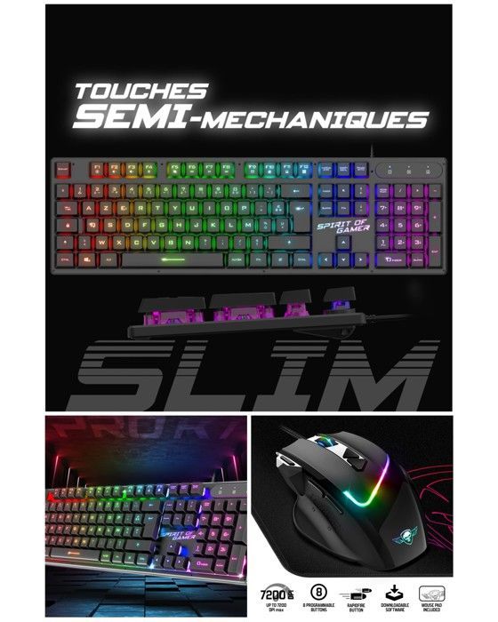 Spirit Of Gamer PRO-MK1 RGB Gaming Pack (2-in-1 Keyboard + Mouse + Mat)