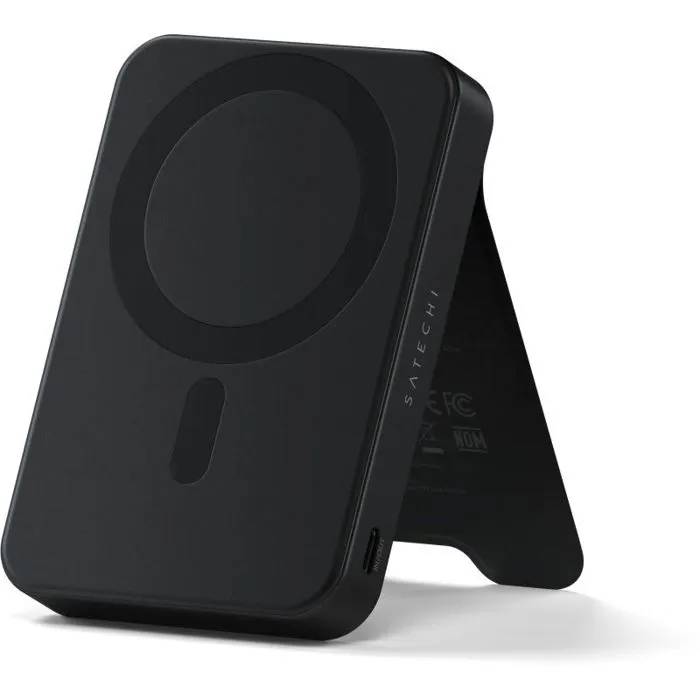 Batería externa Satechi On-the-Go 10.000 mAh - Soporte magnético compatible con Magsafe y Qi2 (Negro)