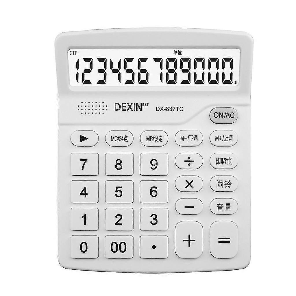 MANSHENG 12-Digit Solar Battery Calculator - White