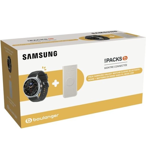 Paquete de reloj inteligente Samsung GalaxyWatch8 Clásico BT+Batería portátil