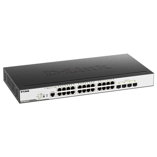 Commutateur D-Link géré DGS 3000-28LP - 24 ports Gigabit Ethernet (PoE) + 4 emplacements SFP - Montage en rack - PoE (193 W)