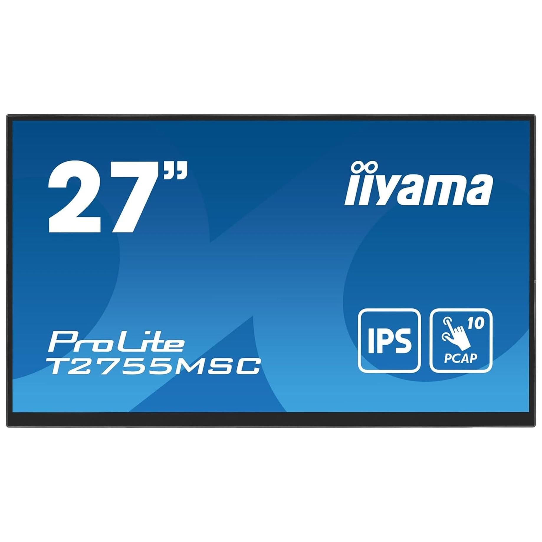 Iiyama ProLite T2755MSC-B1 27" LED Screen - Touchscreen - Full HD (1080p) @ 60Hz - IPS - Black, Mat