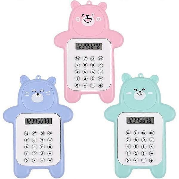 WEIXU Basic Calculator (Pack of 3) - 8-Digit Display, Portable Pocket Size