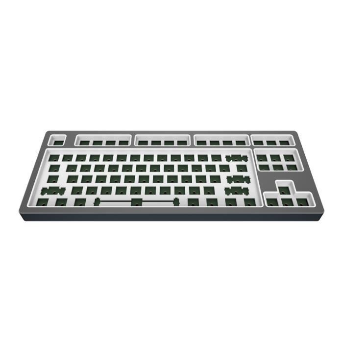 Dark Project KD87B LTD Aluminum DIY Gaming Keyboard, TKL, 87 Keys, Oiled Stabilizers, RGB, USB, Cloud Grey, Barebones