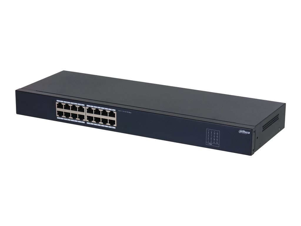 Dahua SF1016 - Unmanaged Switch - 16 x 10/100 - Desktop, Rack-mountable