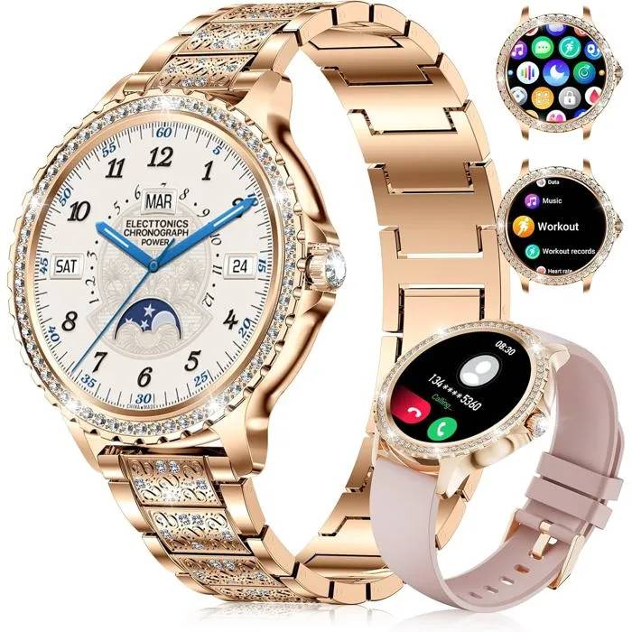 UNDERSCORE Women's Smartwatch LIGE 1.32" HD, Bluetooth Calling, IP68, 120+ Sports, Health, Android iOS