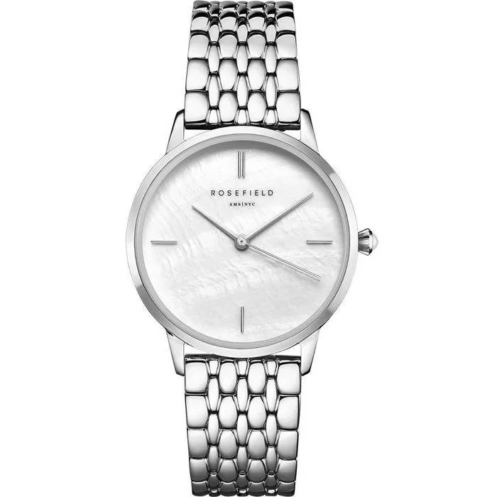 Rosefield Silver 36mm Quartz Watch, 3ATM