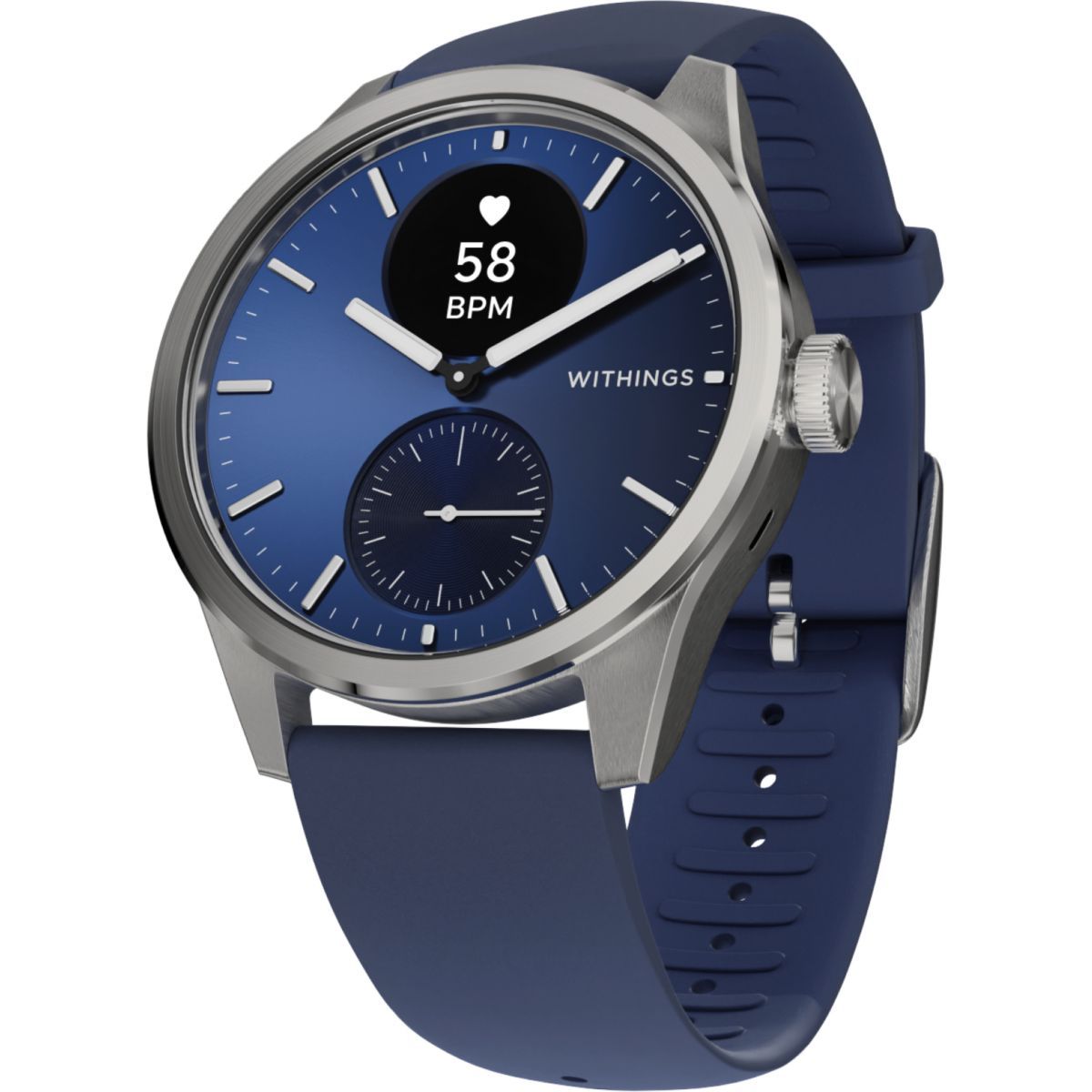 Withings Scanwatch 2 Smartwatch, Blue Silver, 42mm