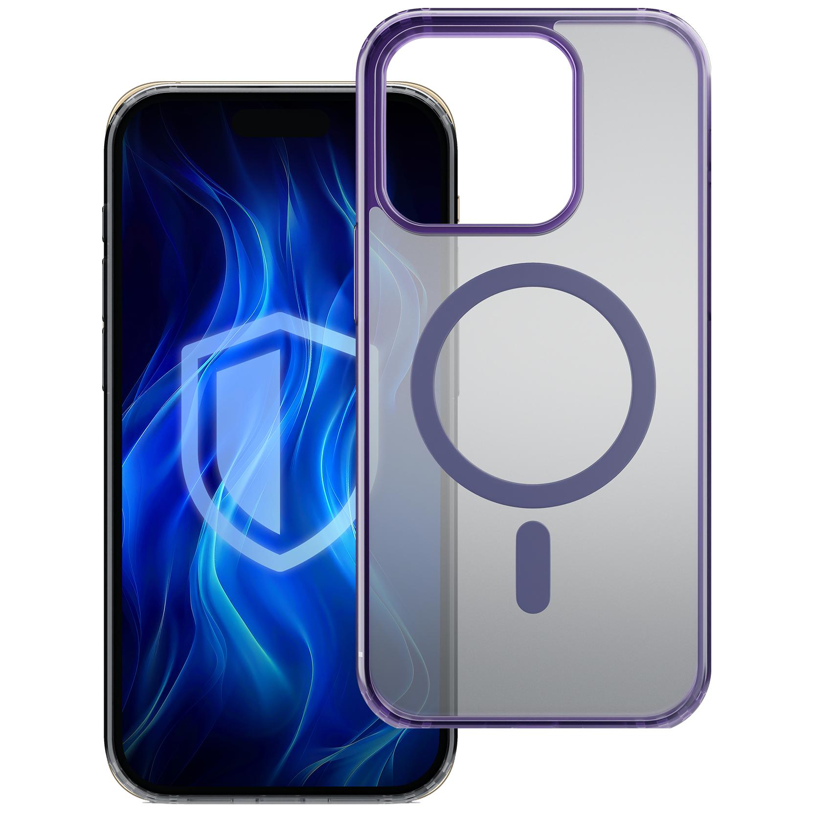 3MK Frosty MagCase Apple iPhone 16 Pro Case, 6.3" Violet and Transparent