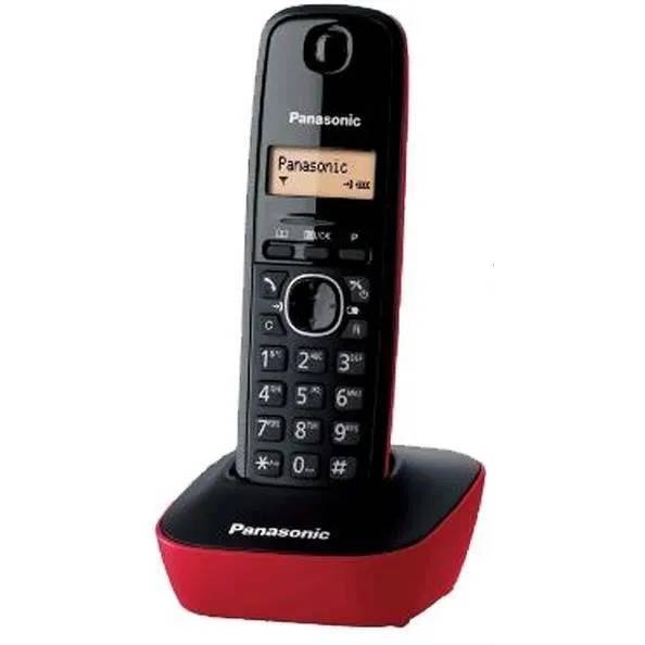 Panasonic KX-TG1611 DECT Phone with Speaker, 50 Contacts, Caller ID, Black and Red