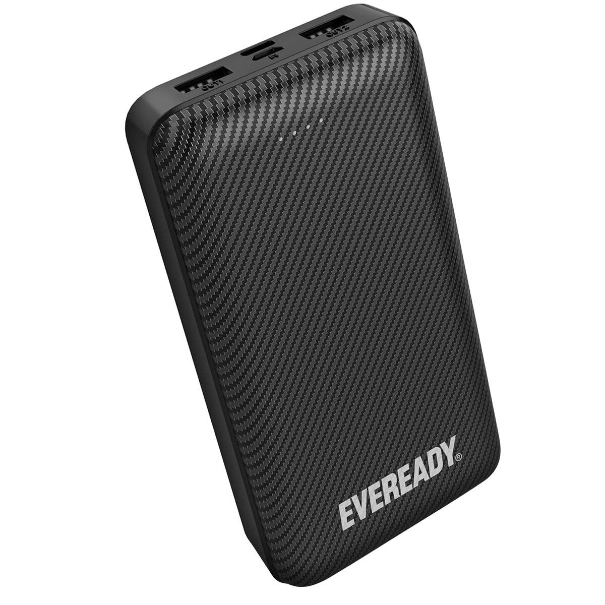 Eveready 20000 mAh Power Bank with 2x USB-A and LED Indicator, Compatible with All Devices - Black
