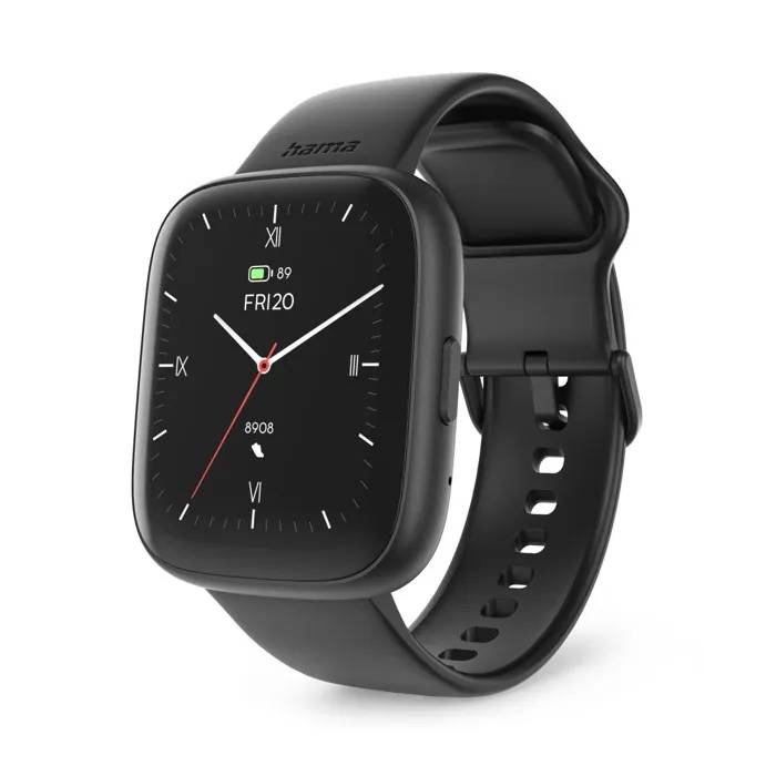 Hama 4000 Smartwatch with Full-Touch Screen, 46mm, Black