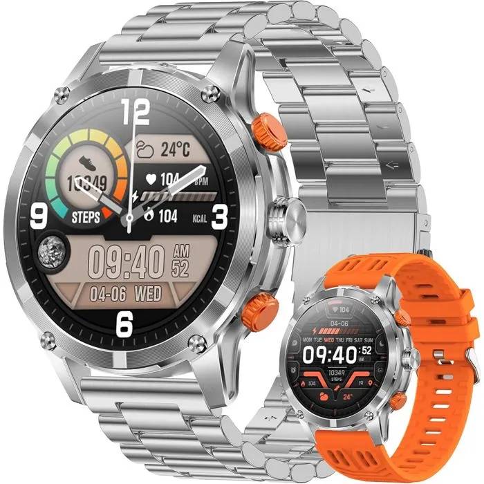 UNDERSCORE ZPIMY Men's Smartwatch 1.7" AMOLED, Bluetooth Calling, 100+ Sports Modes, 5ATM Water Resistance, Health Tracking, iOS/Android