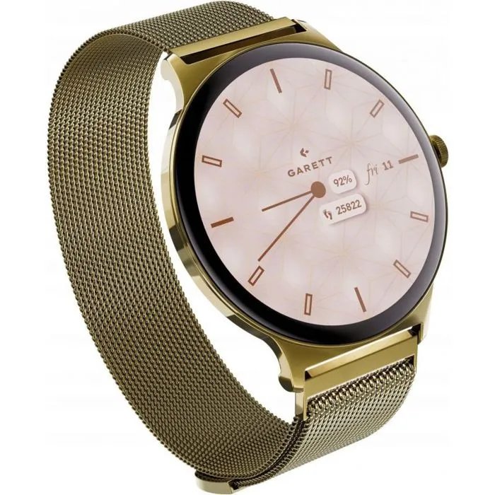 Reloj inteligente Garett Verona 2 de malla dorada
