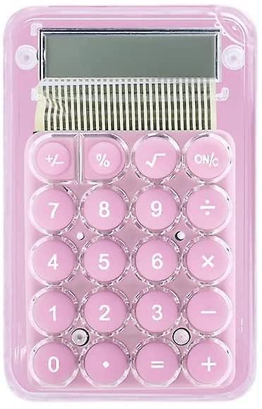 Calculatrice miniature transparente Kawaii de Zhouweishop (Rose)
