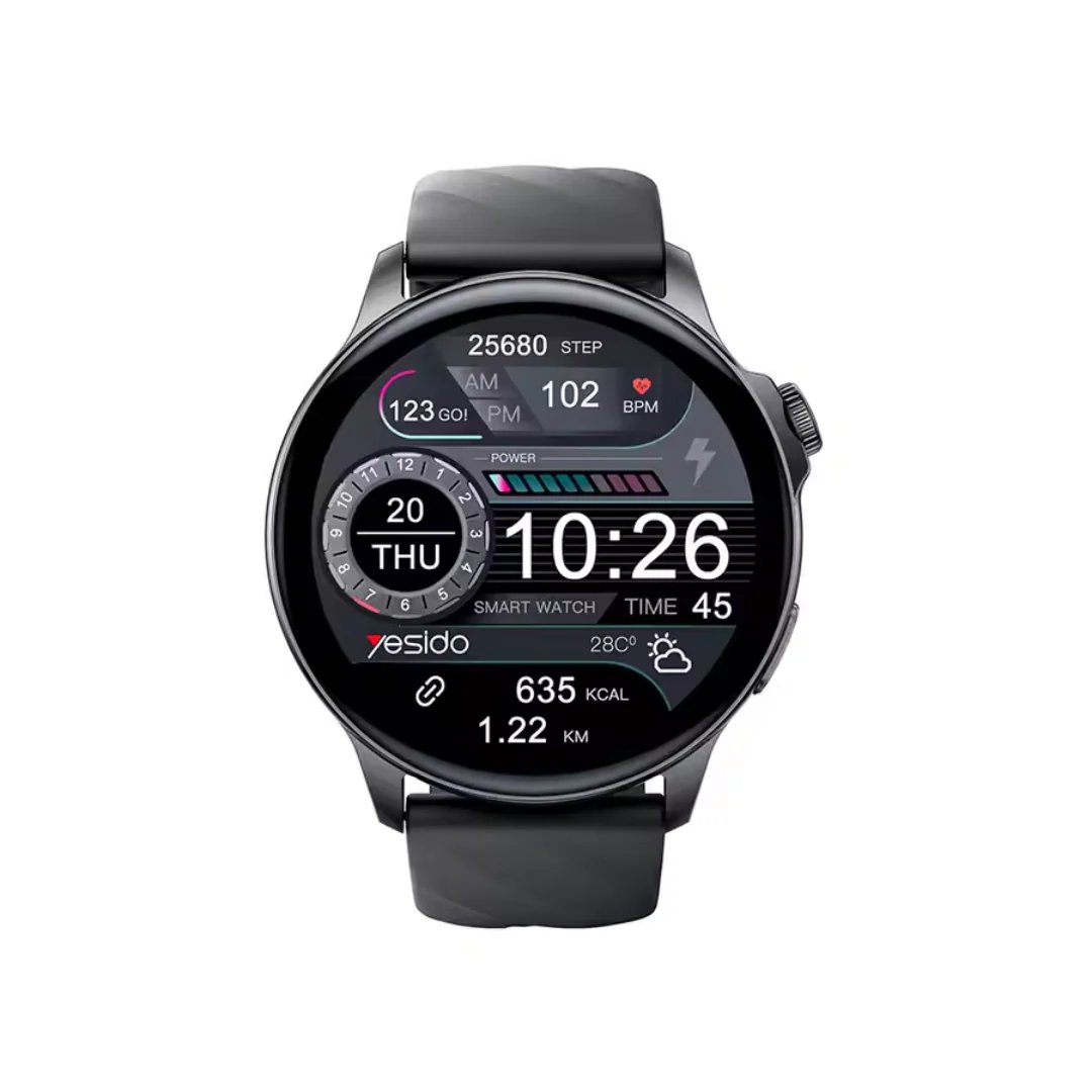 Reloj inteligente impermeable Yesido con detección de salud, Bluetooth 5.2 y larga duración de la batería