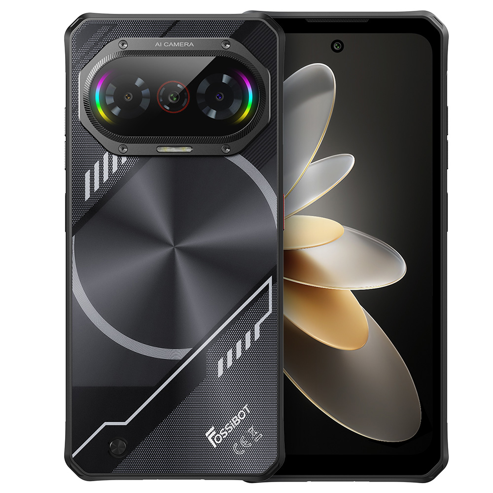 Fossibot F114 Robust Smartphone - 6.67" Display, 4/128GB, Android 15, 50MP Camera, 5000mAh Battery, IP68/IP69K Waterproof, NFC, Face ID, GPS - Black