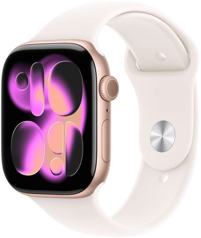Apple Watch Série 11 (GPS) - 42 mm - Aluminium Doré Rose - Bracelet Sport