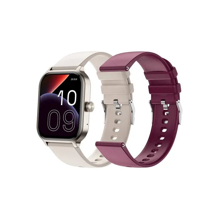 SPC SmartEE Duo 3 - Reloj inteligente con pantalla AMOLED de 1,93'', llamadas Bluetooth, beige/burgundy