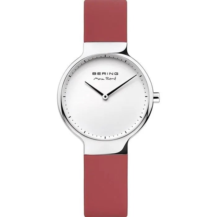 Bering Max Rene Women's 31mm Silicone Bracelet Red Quartz Watch