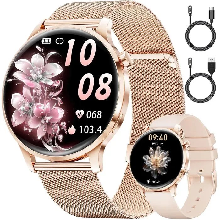 Connected Watch - UNDERSCORE - SUNKTA - 1.32" AMOLED - Bluetooth - 100+ Sport Modes