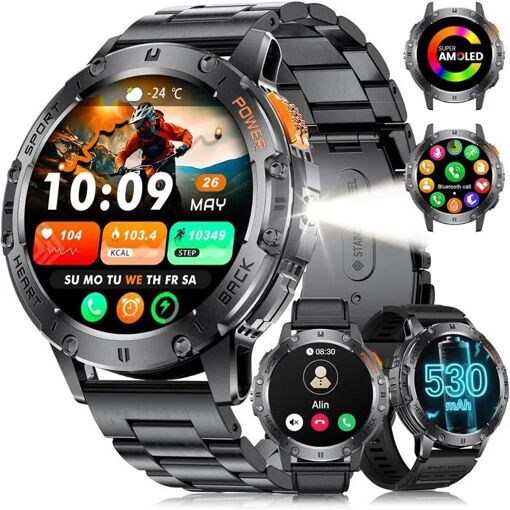 Connected Watch - UNDERSCORE FITFLEX - 1.43" AMOLED - Bluetooth Calls - IP68 Waterproof