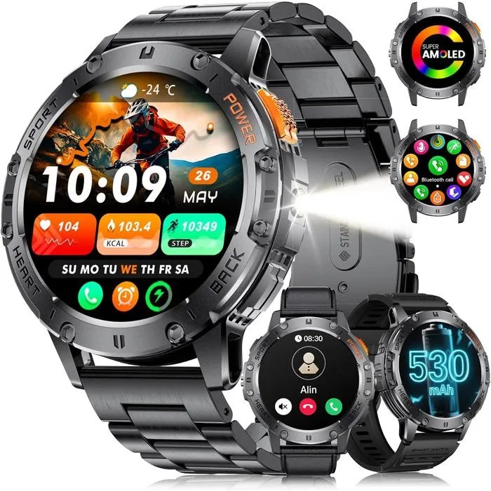 Connected Watch - UNDERSCORE FITFLEX - 1.43" AMOLED - Bluetooth Calls - IP68 Waterproof