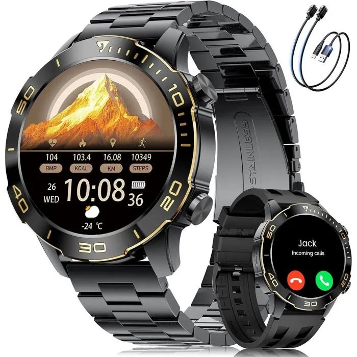 UNDERSCORE Connected Watch - TX7 - 1.43'' AMOLED Screen - Bluetooth Calls - IP68 Waterproof