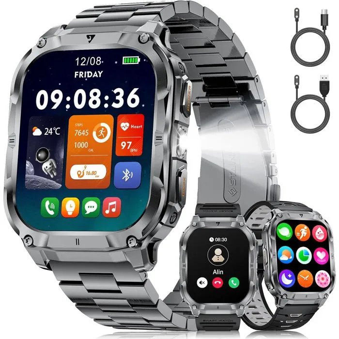 Connected Watch - UNDERSCORE - 2.0" - Bluetooth Calling - IP68 Waterproof - 100+ Sport Modes