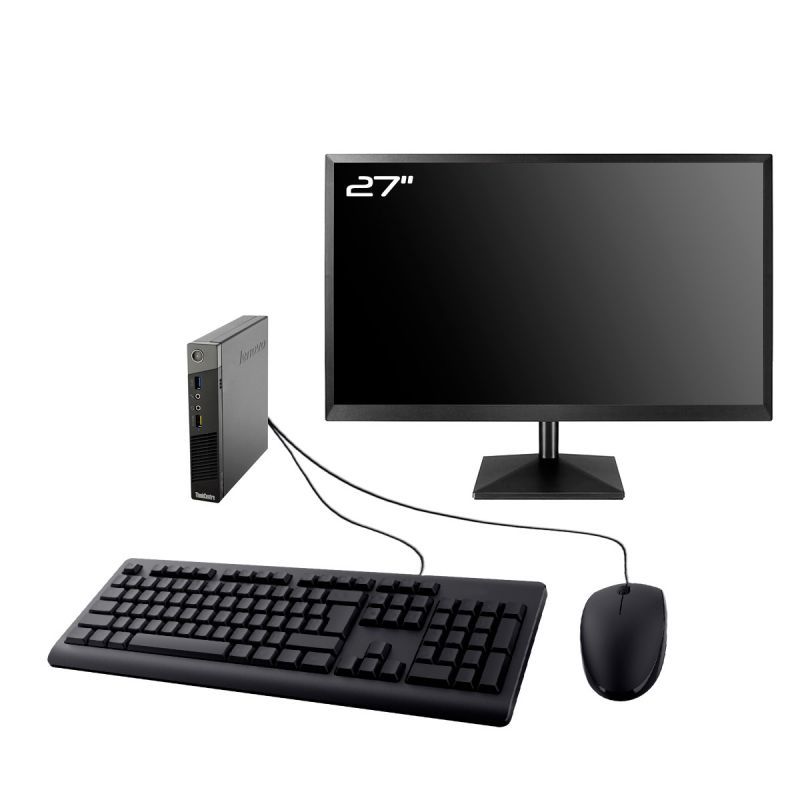 Lenovo M93p Tiny PC - 27" Screen, Intel i5-4570T, 16GB RAM, 960GB SSD, Windows 11