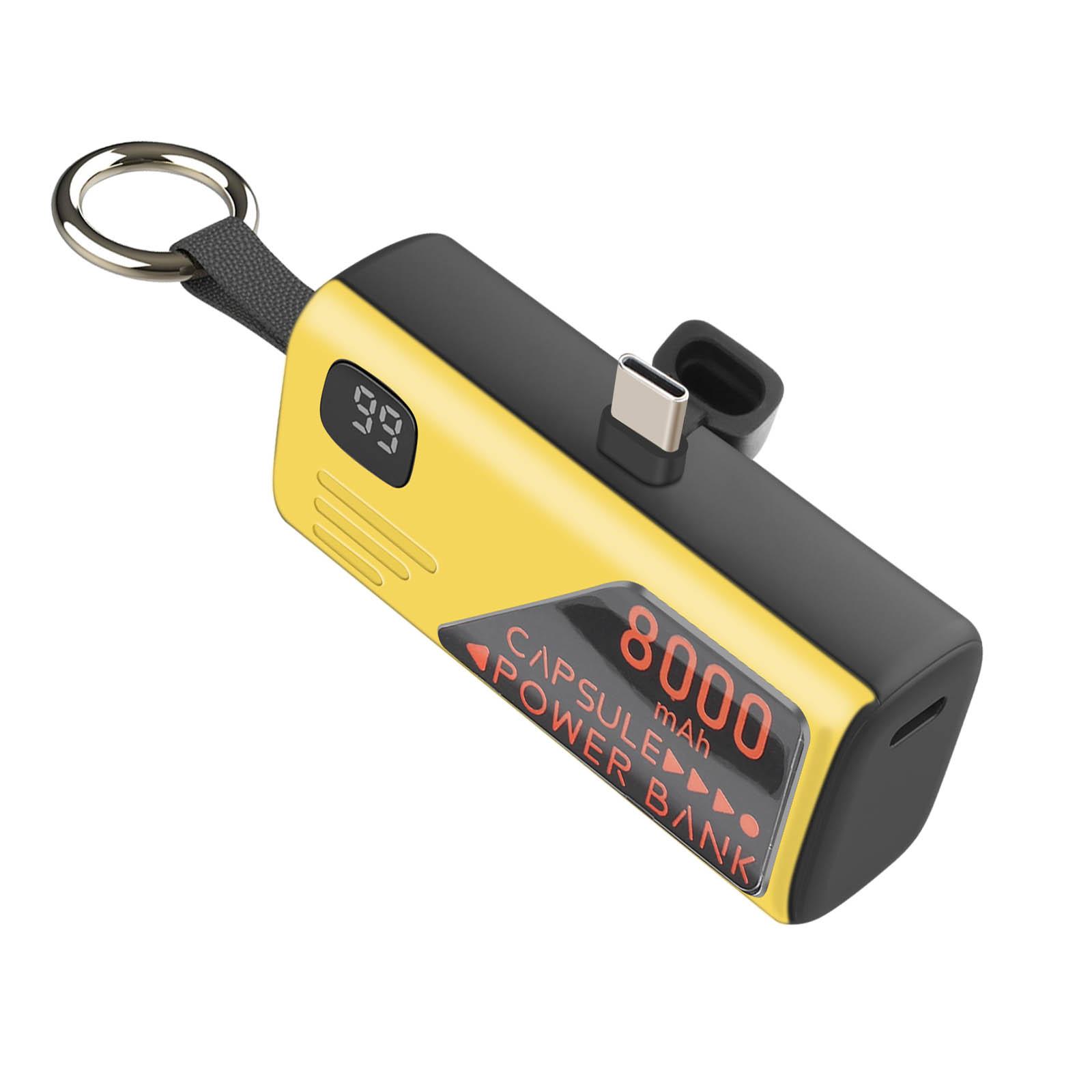 Mini LinQ Powerbank 8000mAh with USB-C Connector and Keychain Design