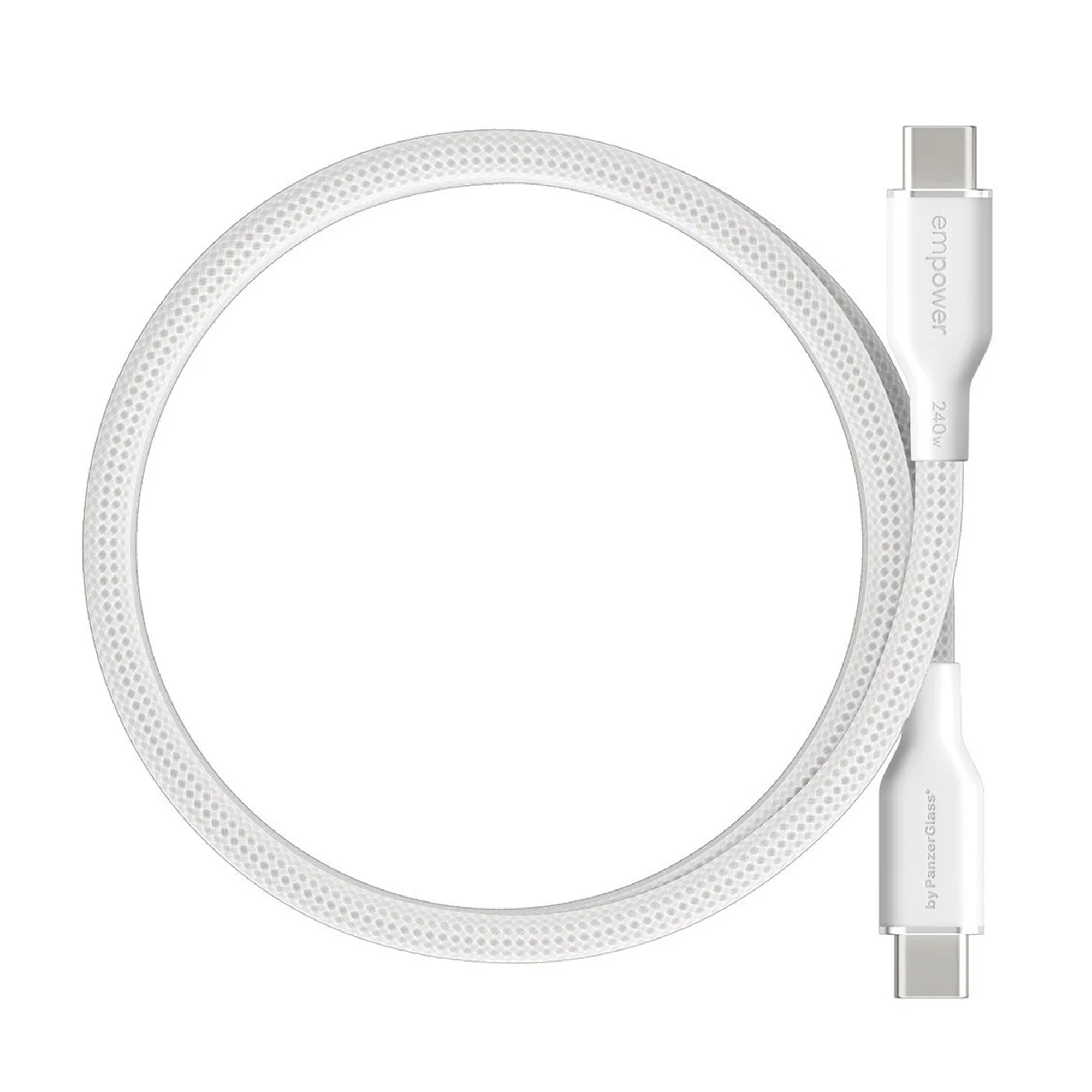 Empower by PanzerGlass Magnetic Snake USB-C to USB-C Charging Cable 240W 1.5m Silver White