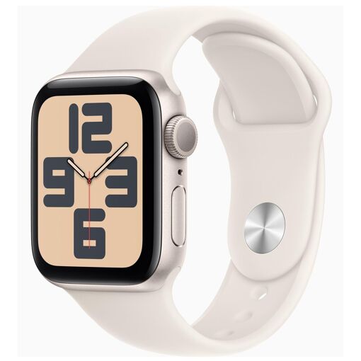 Apple Watch SE (GPS) - 2.ª Generación - 40 mm - Acero Inoxidable - Banda Deportiva - Fluoroelastómero - Tamaño de Correa S/M - 32 GB - Wi-Fi 4, Bluetooth