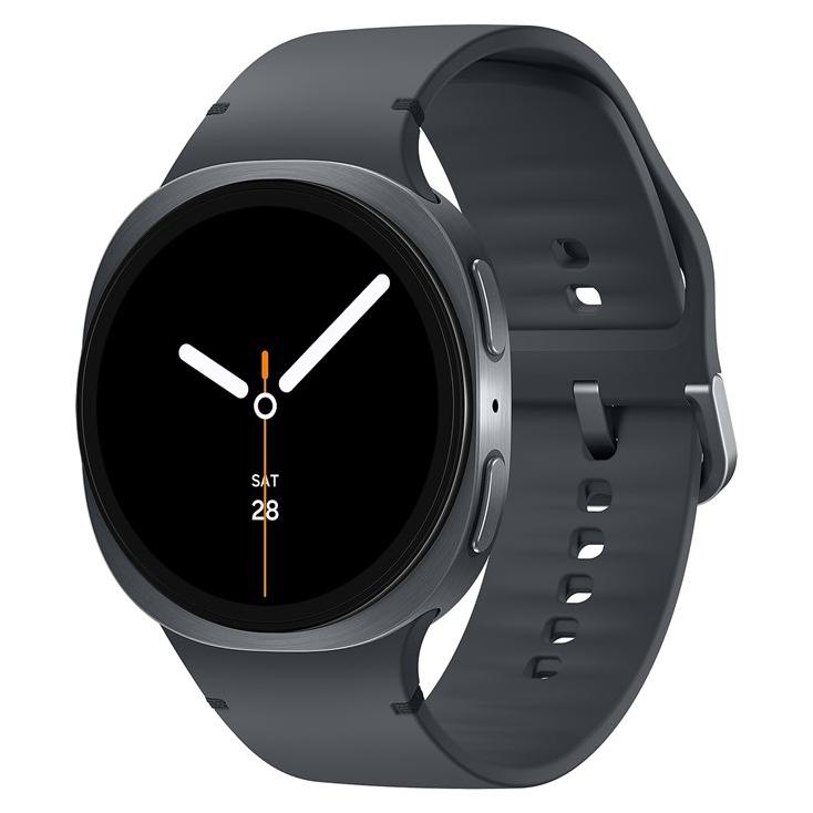 Samsung Galaxy Watch8 - 44mm - Graphite - Sport Strap - Rubber - M/L Band Size - 1.47" Display - 32GB - NFC, Bluetooth, Wi-Fi - 34g