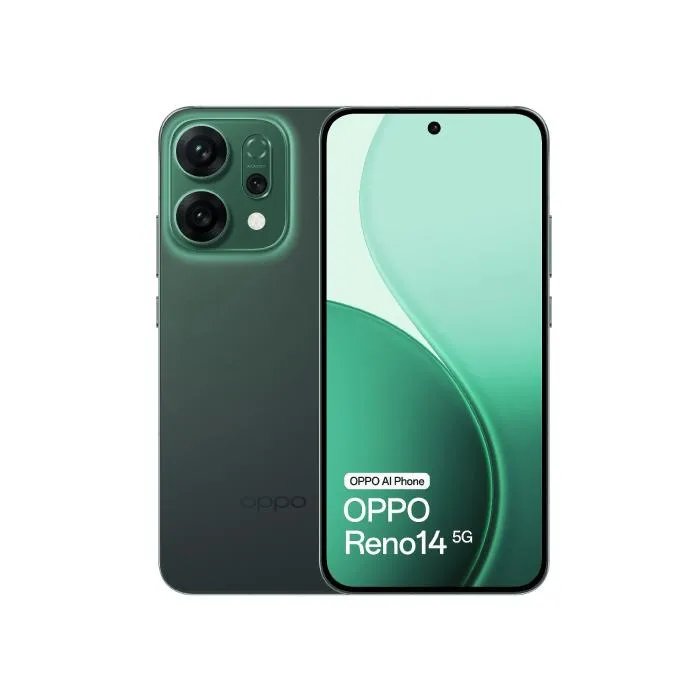 OPPO Reno14 5G - 12GB RAM, 512GB Storage, Green (Luminous Green) Dual SIM