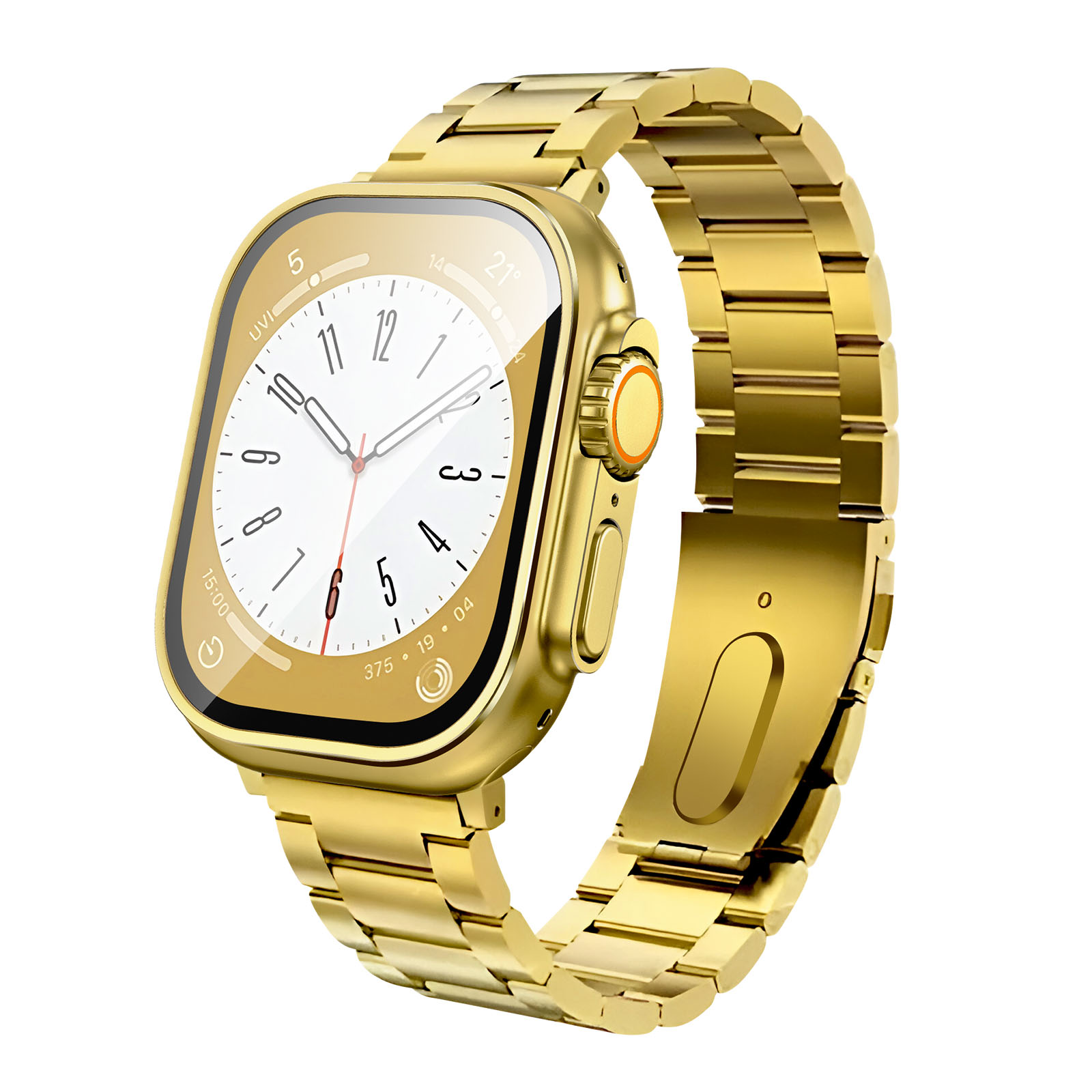 Hoko Connected Watch with Bluetooth 5.3, IP67 Waterproof, Large Screen, Health Tracking - Golden