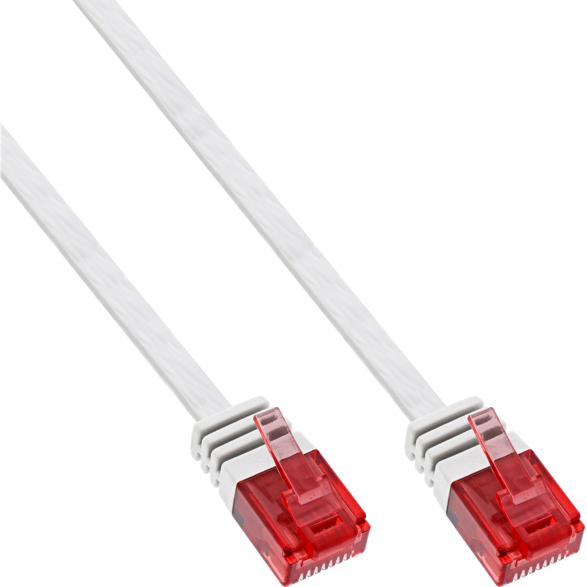 INTOS ELECTRONIC InLine - RJ-45 (M) to RJ-45 (M) Cable - 7m - UTP - CAT 6 - Flat - White