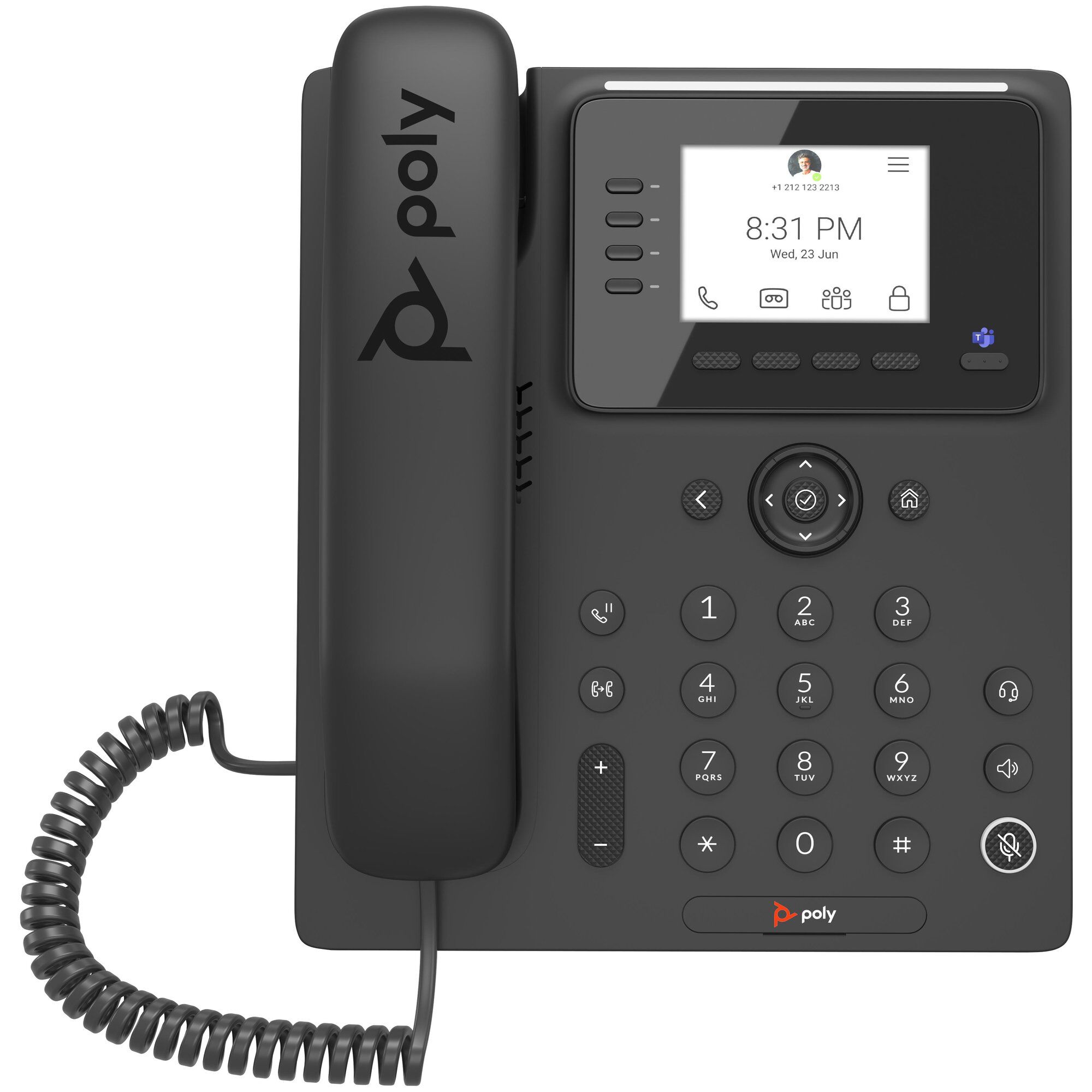 Teléfono multimedia profesional HP Poly CCX 350 para Microsoft Teams y compatible PoE