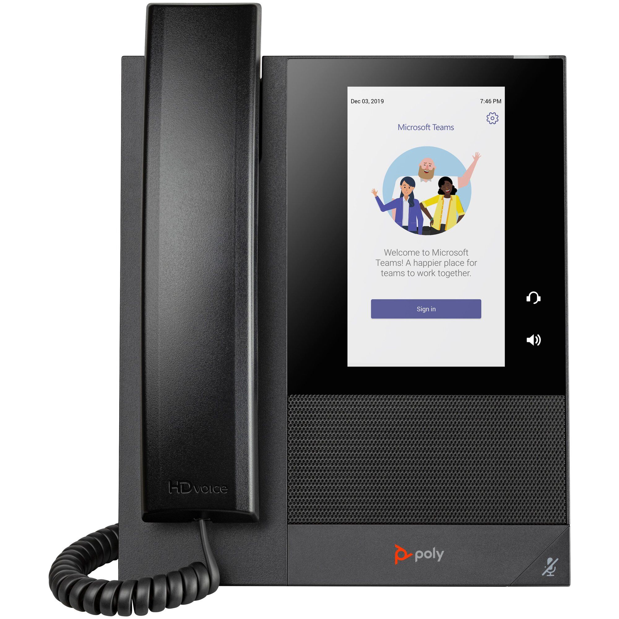 Teléfono multimedia profesional HP Poly CCX 400 para Microsoft Teams y compatible PoE