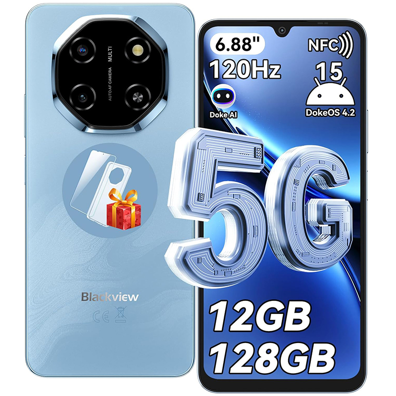 Blackview Shark 6 5G Smartphone - 12GB RAM, 128GB Storage, 6.67" Display, Dual SIM, GPS
