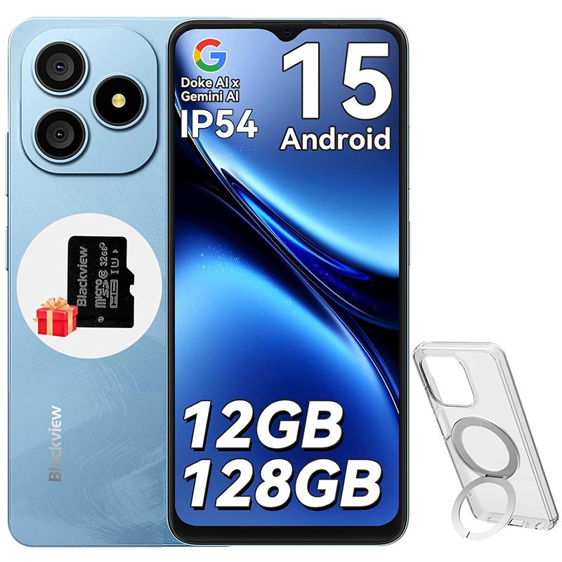 Blackview WAVE 9C - 6.56" Smartphone, 12GB RAM, 128GB Storage, 13MP+8MP Cameras, 5000mAh Battery, Android 15