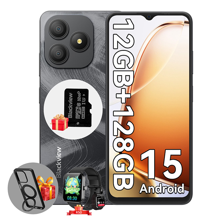 Blackview WAVE 9C - 6.56" Smartphone, 12GB RAM + 128GB Storage, 5000mAh Battery, 13MP Camera, Android 15