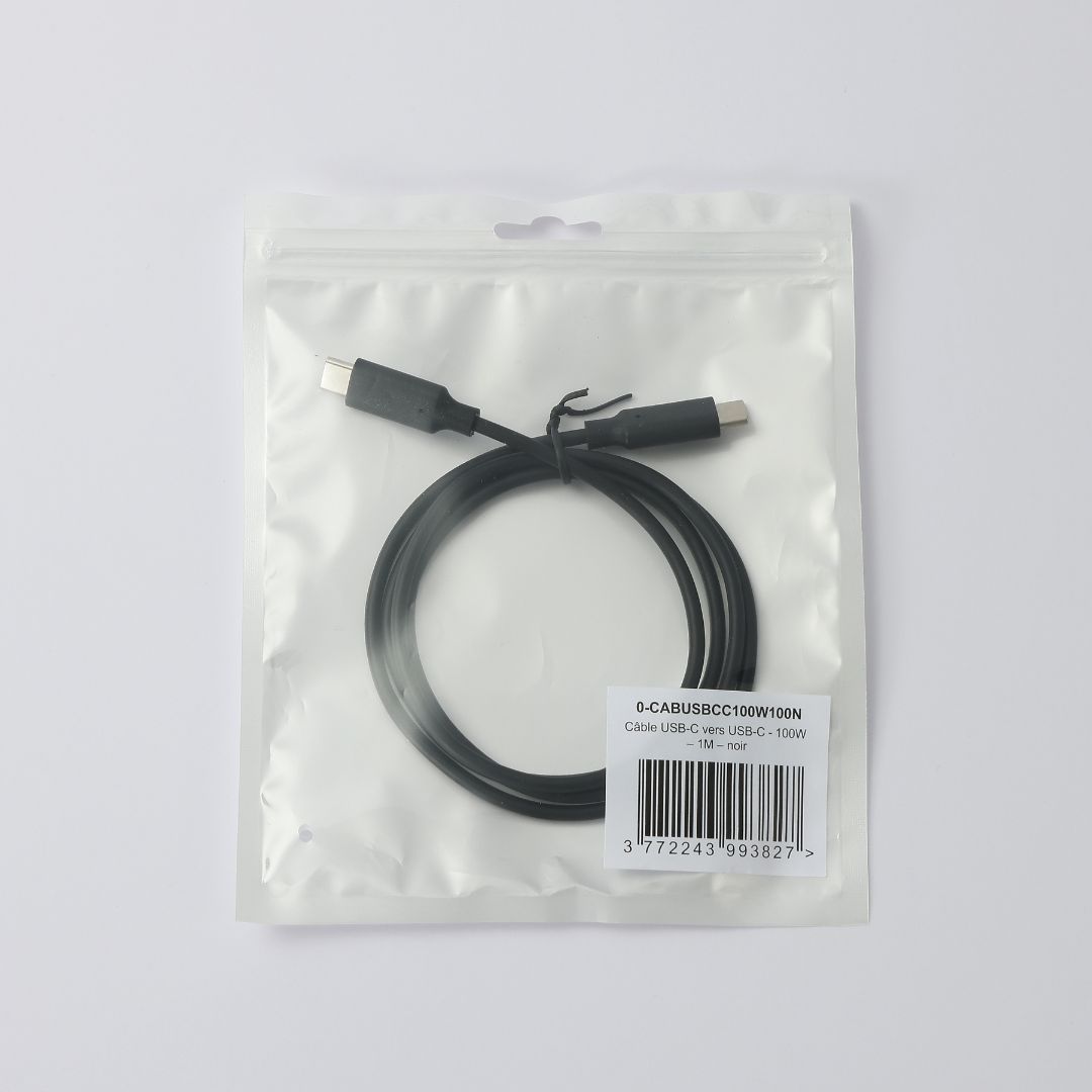 WE USB-C/USB-C 2.0 Cable - 100W, 1M, Black