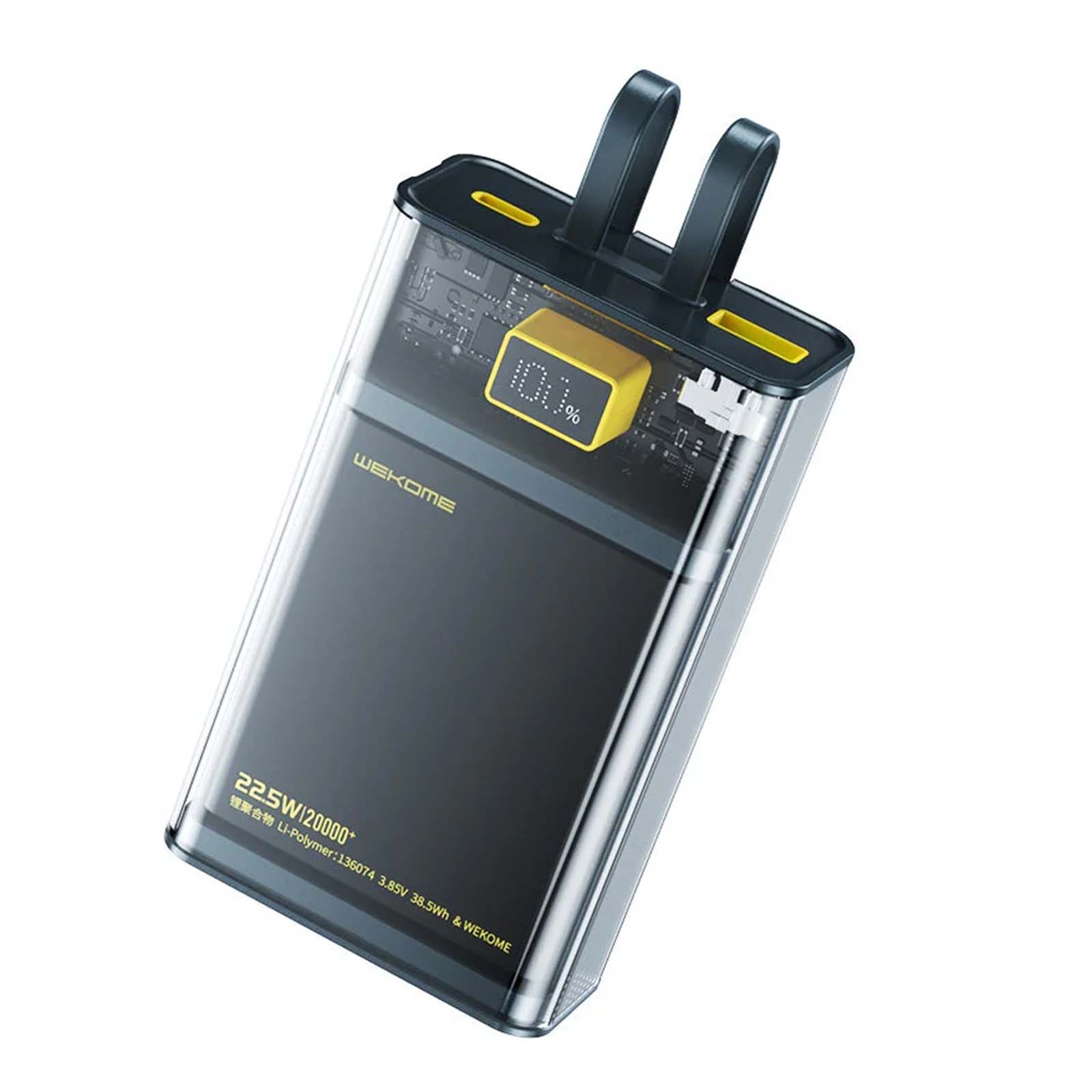 Wekome 20000mAh Powerbank with USB-C and Lightning Cables