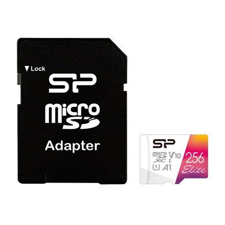 Silicon Power Elite Flash Memory Card - 256GB (SD Adapter Included) - A1 / V10 Video Class / UHS-I U1 / Class 10 - microSDXC UHS-I