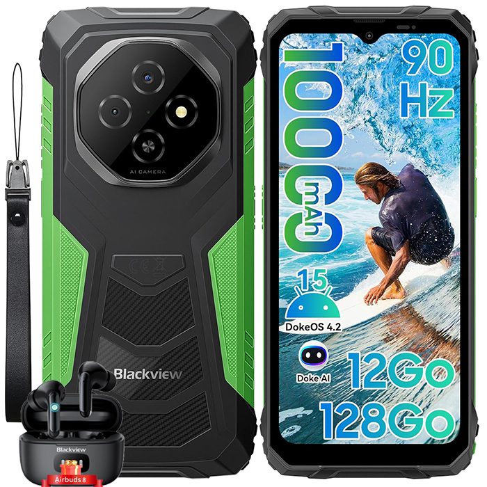 Blackview FORT 1 - Unbreakable Smartphone with 6.56" Display, 12GB RAM, 128GB Storage and 10000mAh Battery