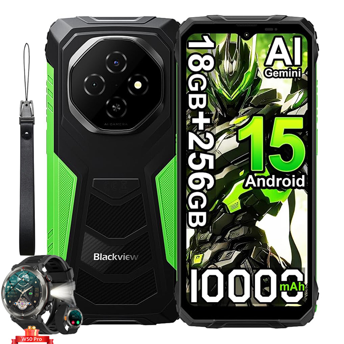 Blackview FORT 1 - Waterproof & Durable Smartphone, 6.56" HD+ Screen, 18GB+256GB, 10000mAh Battery, NFC, Android 15