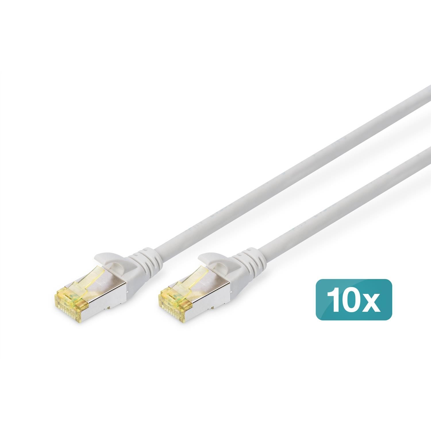 Digitus Cat.6A S/FTP Patch Cable, 1.0m, Gray (Pack of 10)