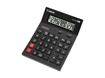 Canon AS-2400 Desktop Calculator - 14-Digit Solar & Battery Powered - Dark Grey