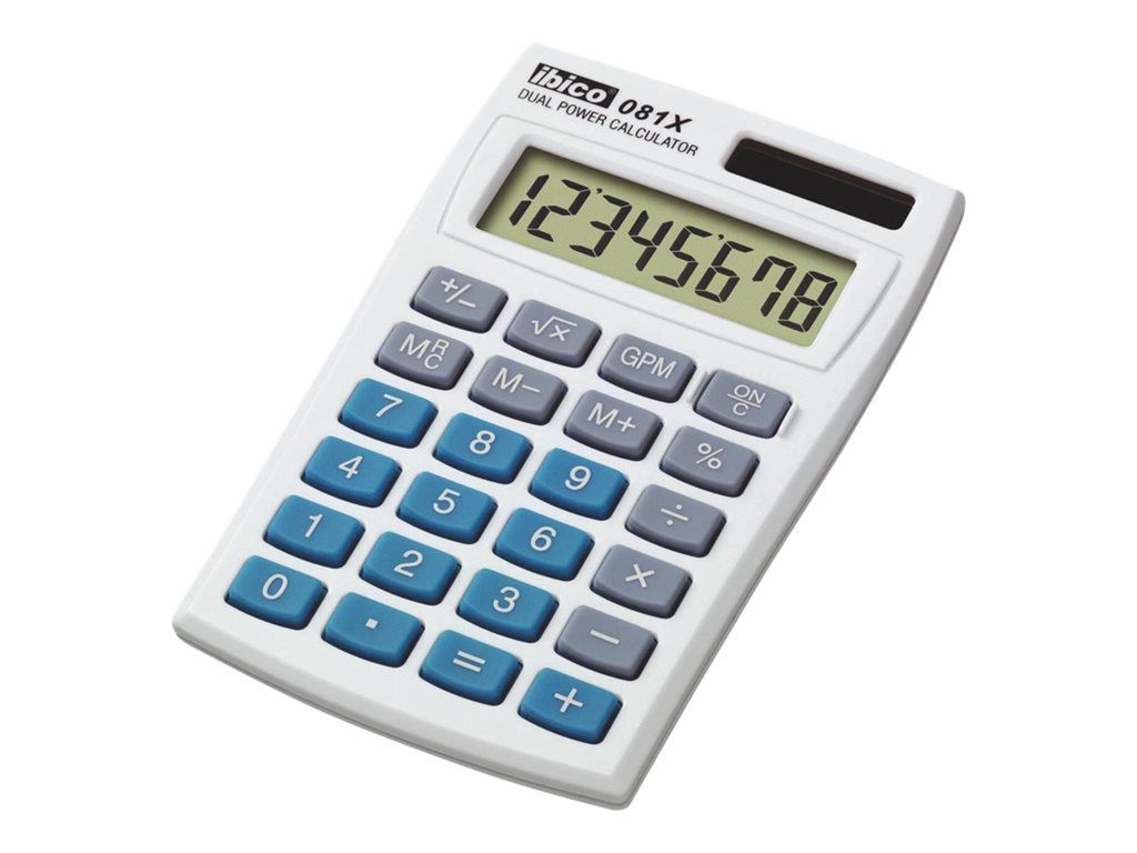 Rexel Ibico 081X - Solar & Battery-Powered Pocket Calculator - 8-Digit